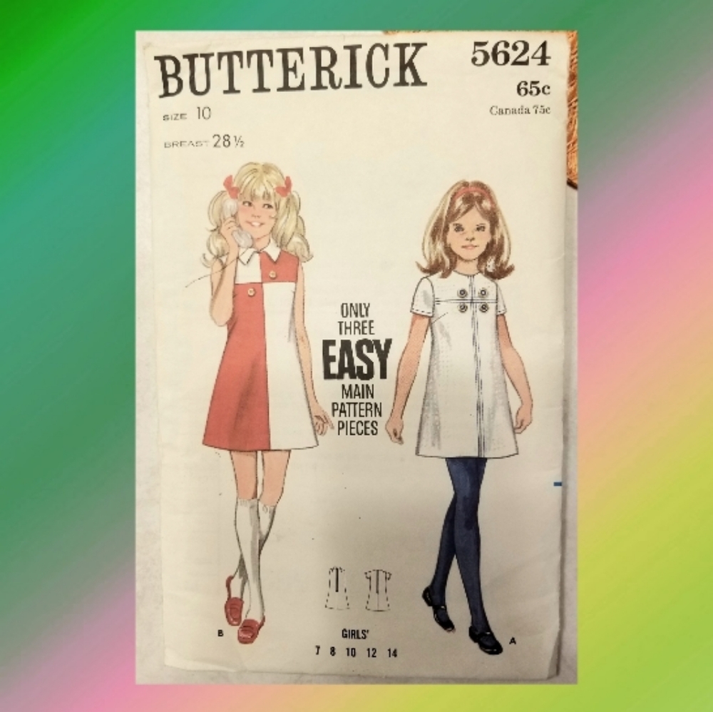 Vintage Butterick Girl's Size 10 Pattern